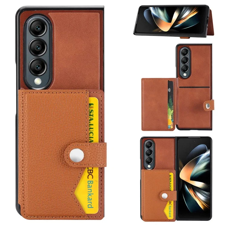 For Samsung Galaxy Z Fold3 5G Case Card Holder Kickstand Folding Phone Cover