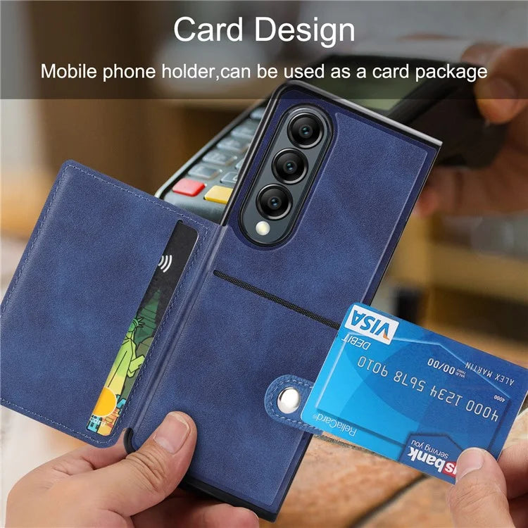 For Samsung Galaxy Z Fold3 5G Case Card Holder Kickstand Folding Phone Cover