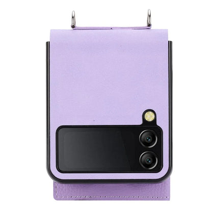 For Samsung Galaxy Z Flip4 5G Case Litchi Texture Card Holder Leather+PC Phone Cover
