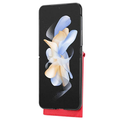 For Samsung Galaxy Z Flip4 5G Case Litchi Texture Card Holder Leather+PC Phone Cover