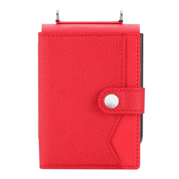 For Samsung Galaxy Z Flip4 5G Case Litchi Texture Card Holder Leather+PC Phone Cover