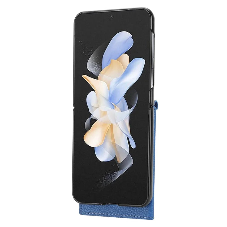 For Samsung Galaxy Z Flip4 5G Case Litchi Texture Card Holder Leather+PC Phone Cover