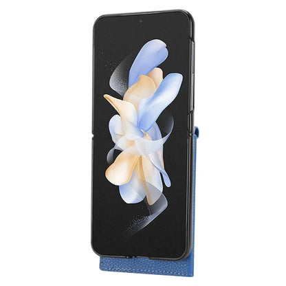 For Samsung Galaxy Z Flip4 5G Case Litchi Texture Card Holder Leather+PC Phone Cover