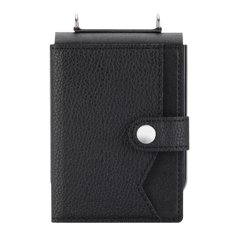 For Samsung Galaxy Z Flip4 5G Case Litchi Texture Card Holder Leather+PC Phone Cover