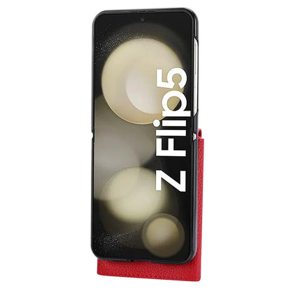 For Samsung Galaxy Z Flip5 5G Case Litchi Texture Card Holder Folding Phone Cover