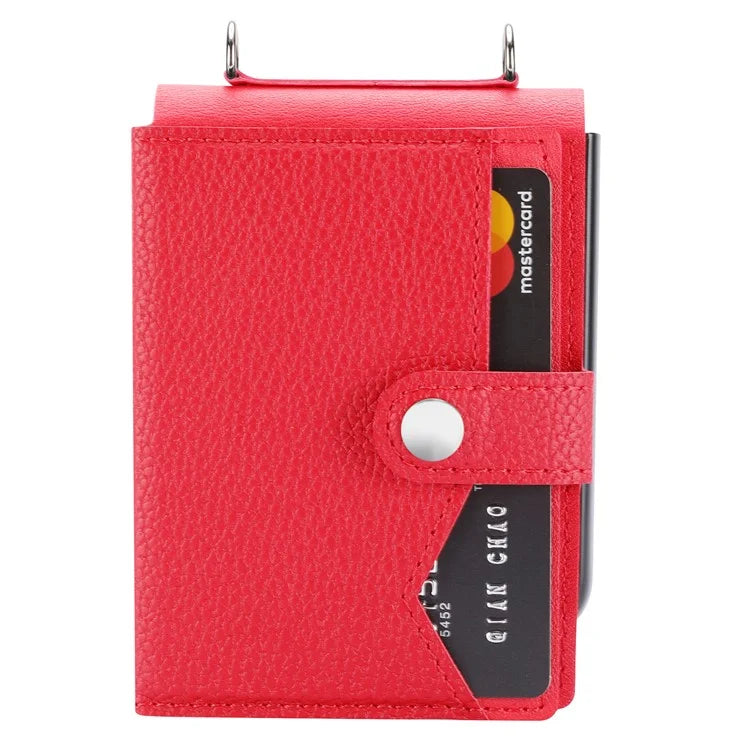 For Samsung Galaxy Z Flip5 5G Case Litchi Texture Card Holder Folding Phone Cover