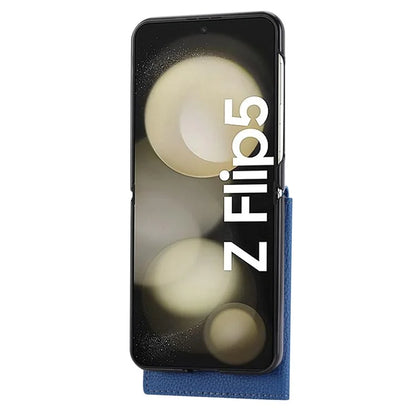For Samsung Galaxy Z Flip5 5G Case Litchi Texture Card Holder Folding Phone Cover
