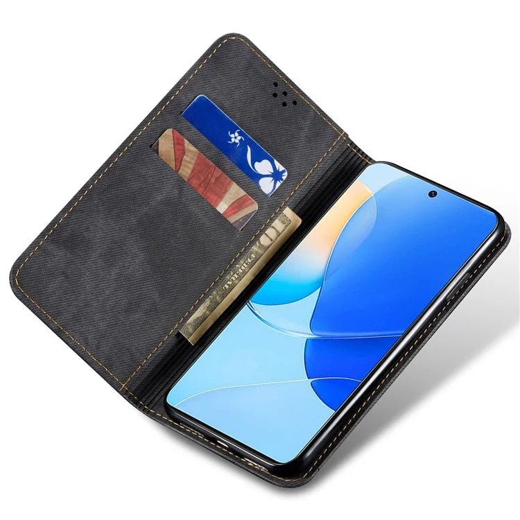 For Huawei nova 11 SE Case Jeans Cloth Texture Wallet Phone Leather Cover