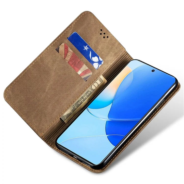 For Huawei nova 11 SE Case Jeans Cloth Texture Wallet Phone Leather Cover