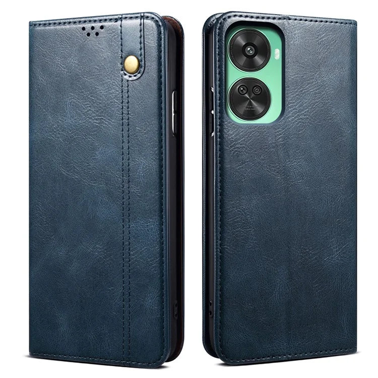 For Huawei nova 11 SE Case Stand Wallet Waxy Crazy Horse Texture Leather Cover