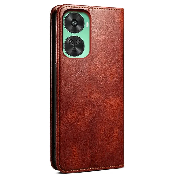 For Huawei nova 11 SE Case Stand Wallet Waxy Crazy Horse Texture Leather Cover