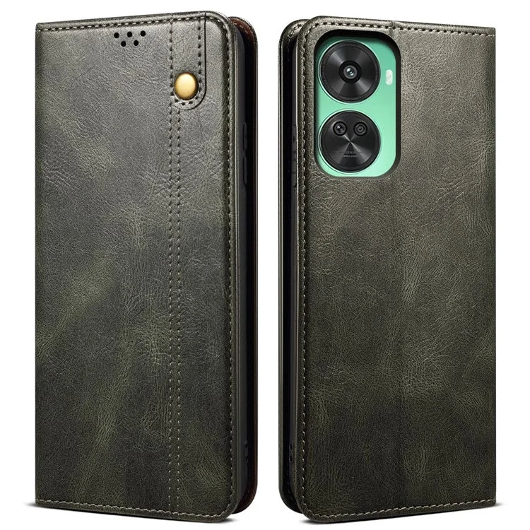 For Huawei nova 11 SE Case Stand Wallet Waxy Crazy Horse Texture Leather Cover