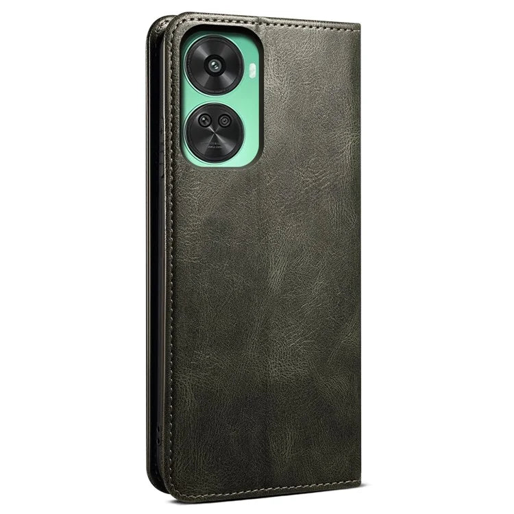For Huawei nova 11 SE Case Stand Wallet Waxy Crazy Horse Texture Leather Cover