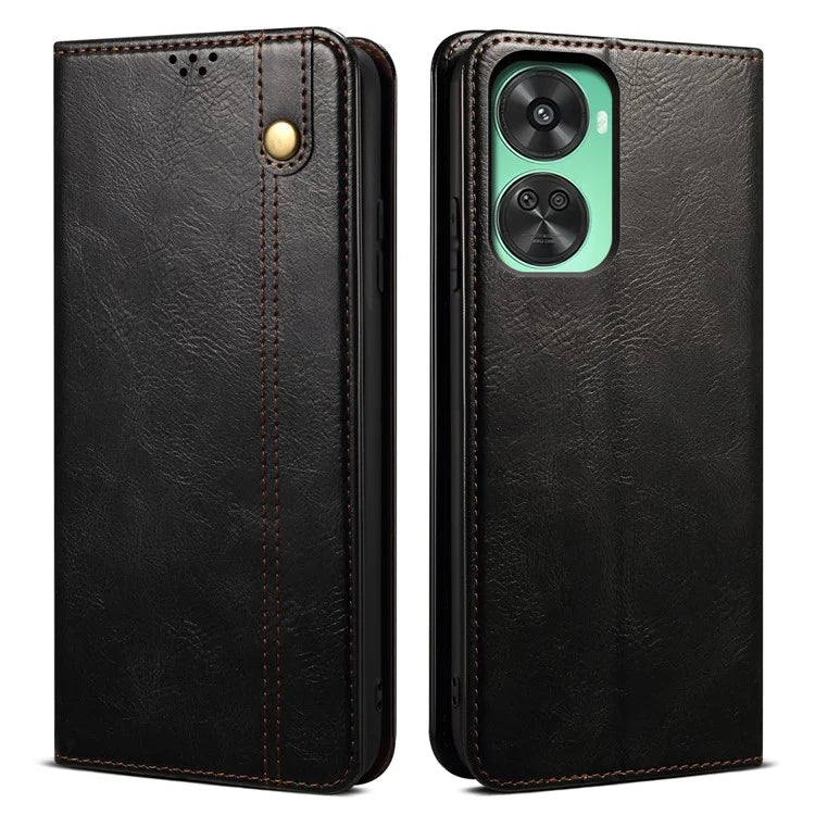 For Huawei nova 11 SE Case Stand Wallet Waxy Crazy Horse Texture Leather Cover
