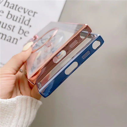 For Samsung Galaxy S24 Ultra Case Compatible with MagSafe Case TPU Electroplated Phone Cover