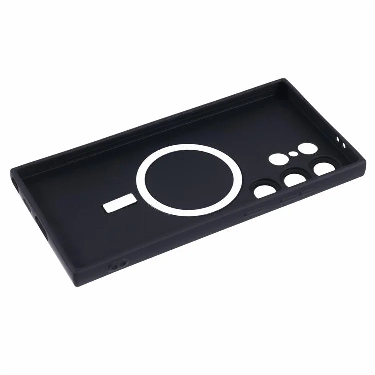For Samsung Galaxy S24 Ultra Case Lens Protection Liquid Silicone Cover Compatible with MagSafe