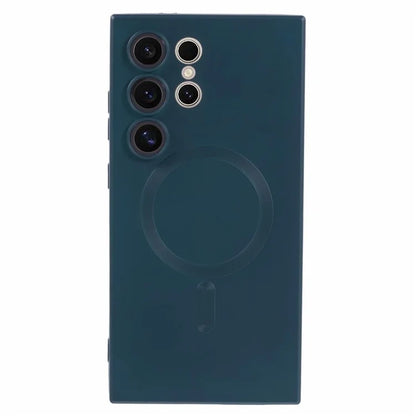 For Samsung Galaxy S24 Ultra Case Lens Protection Liquid Silicone Cover Compatible with MagSafe