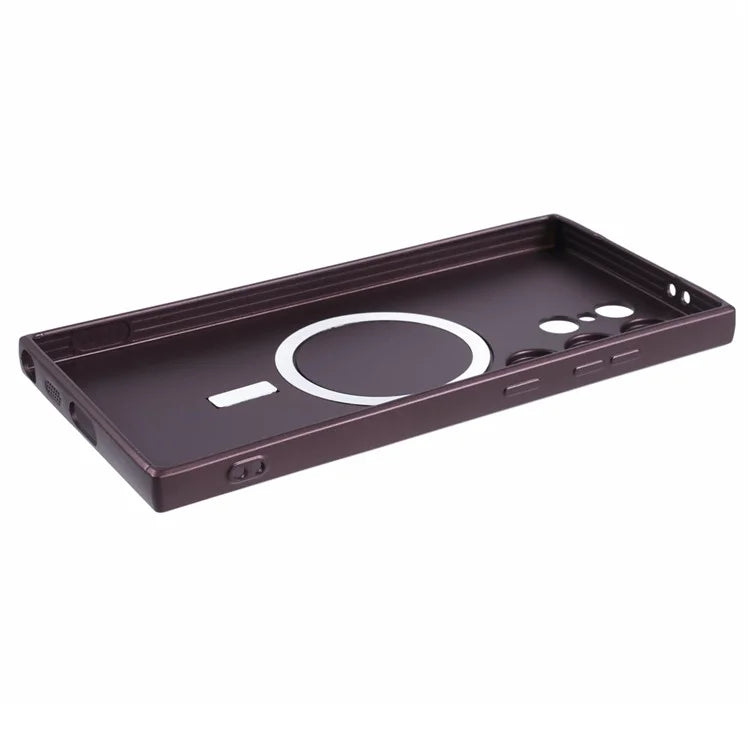 For Samsung Galaxy S24 Ultra Case Lens Protection Liquid Silicone Cover Compatible with MagSafe