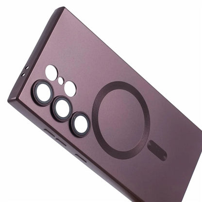 For Samsung Galaxy S24 Ultra Case Lens Protection Liquid Silicone Cover Compatible with MagSafe