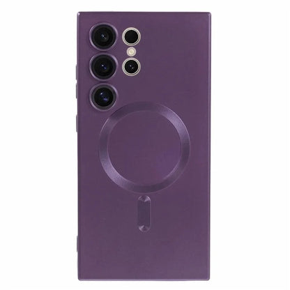 For Samsung Galaxy S24 Ultra Case Lens Protection Liquid Silicone Cover Compatible with MagSafe