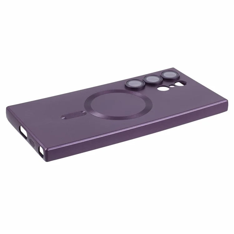For Samsung Galaxy S24 Ultra Case Lens Protection Liquid Silicone Cover Compatible with MagSafe