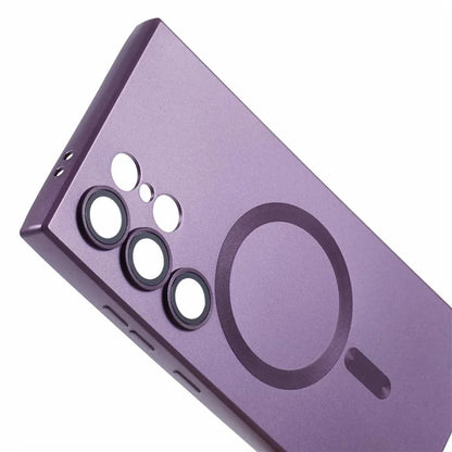 For Samsung Galaxy S24 Ultra Case Lens Protection Liquid Silicone Cover Compatible with MagSafe