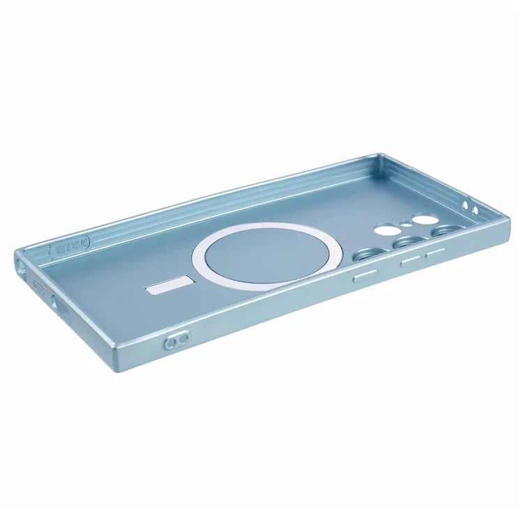 For Samsung Galaxy S24 Ultra Case Lens Protection Liquid Silicone Cover Compatible with MagSafe