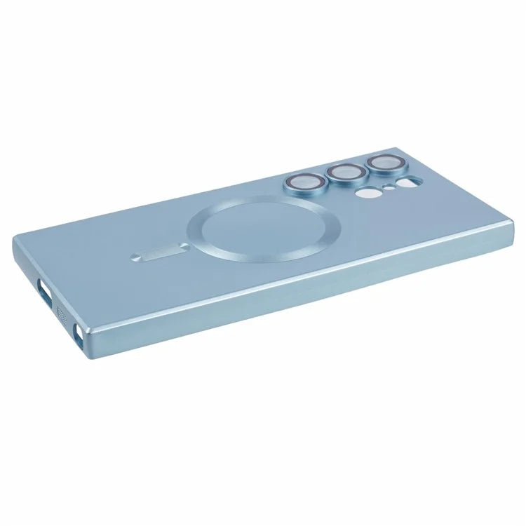 For Samsung Galaxy S24 Ultra Case Lens Protection Liquid Silicone Cover Compatible with MagSafe