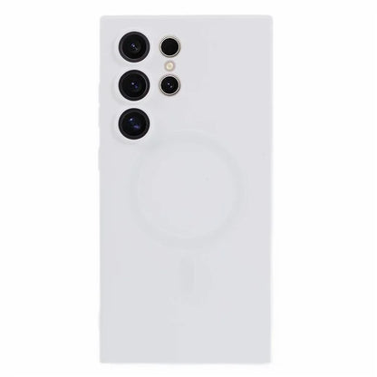 For Samsung Galaxy S24 Ultra Case Lens Protection Liquid Silicone Cover Compatible with MagSafe