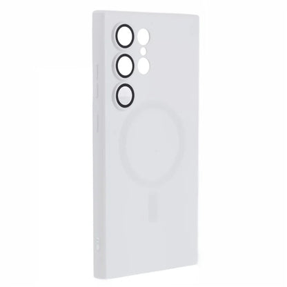 For Samsung Galaxy S24 Ultra Case Lens Protection Liquid Silicone Cover Compatible with MagSafe