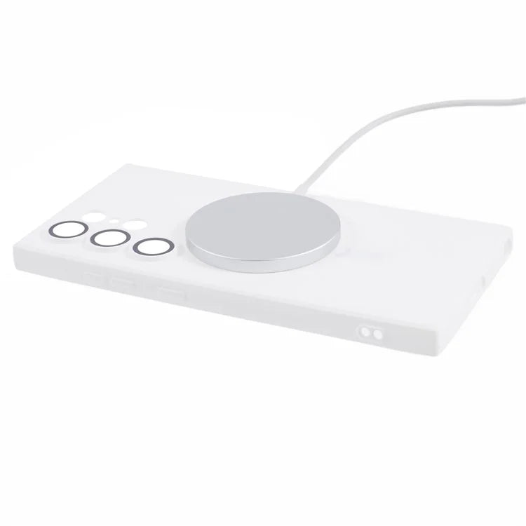 For Samsung Galaxy S24 Ultra Case Lens Protection Liquid Silicone Cover Compatible with MagSafe