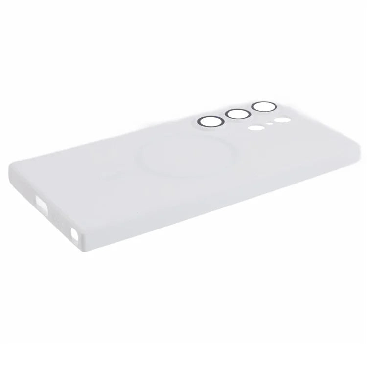 For Samsung Galaxy S24 Ultra Case Lens Protection Liquid Silicone Cover Compatible with MagSafe
