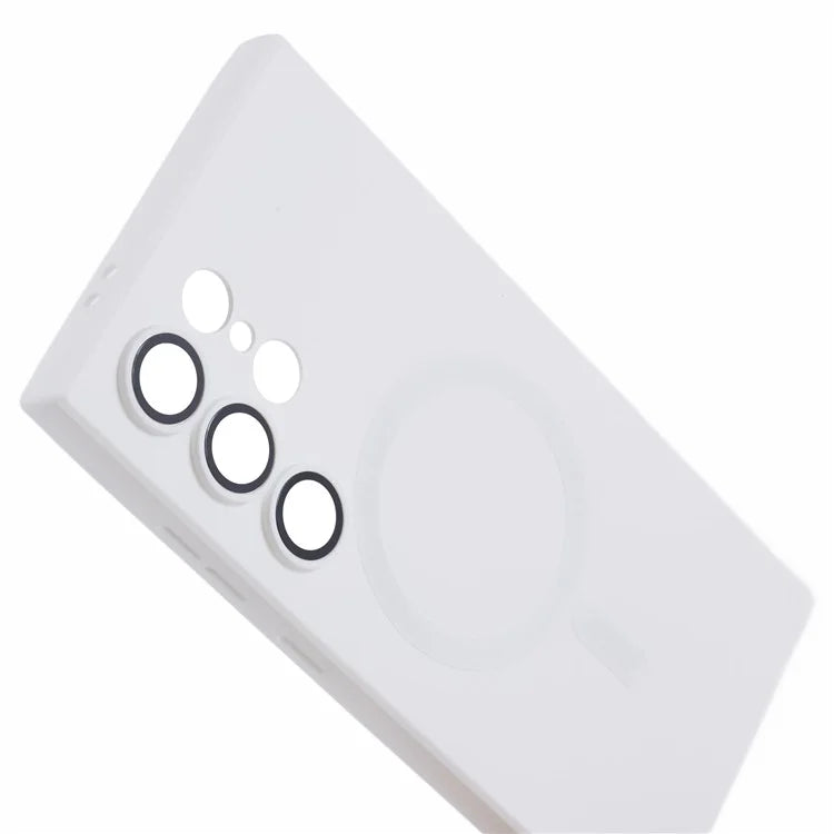 For Samsung Galaxy S24 Ultra Case Lens Protection Liquid Silicone Cover Compatible with MagSafe