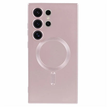 For Samsung Galaxy S24 Ultra Case Lens Protection Liquid Silicone Cover Compatible with MagSafe