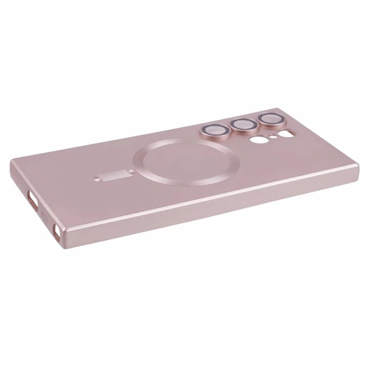 For Samsung Galaxy S24 Ultra Case Lens Protection Liquid Silicone Cover Compatible with MagSafe