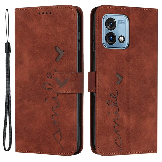 For Motorola Moto G Stylus (2023) Leather Case Heart Shape Imprinted Phone Cover