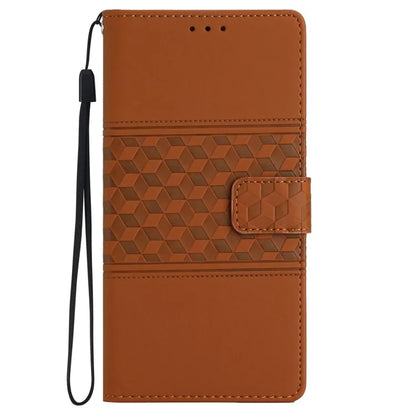 For Samsung Galaxy S24 Case Imprinted Rhombus Wallet Phone Cover