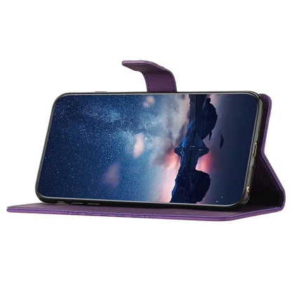 For Samsung Galaxy S24 Case Imprinted Rhombus Wallet Phone Cover