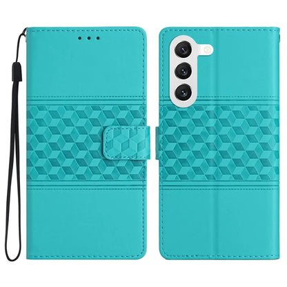 For Samsung Galaxy S24 Case Imprinted Rhombus Wallet Phone Cover