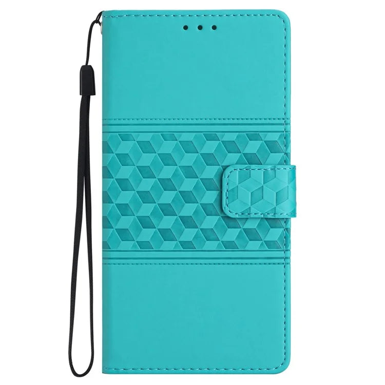 For Samsung Galaxy S24 Case Imprinted Rhombus Wallet Phone Cover