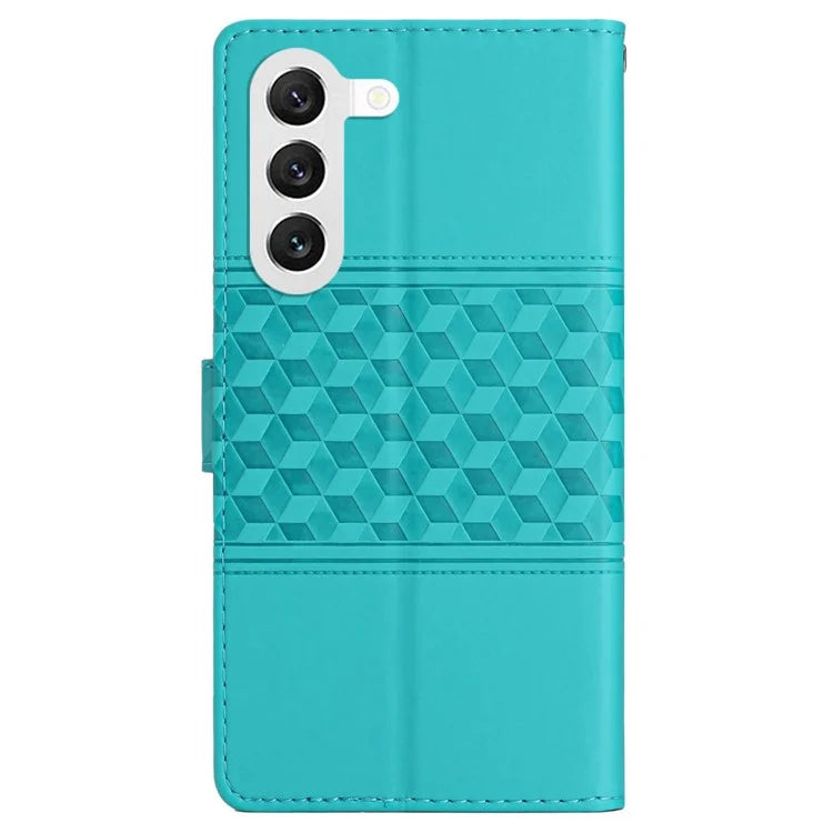 For Samsung Galaxy S24 Case Imprinted Rhombus Wallet Phone Cover