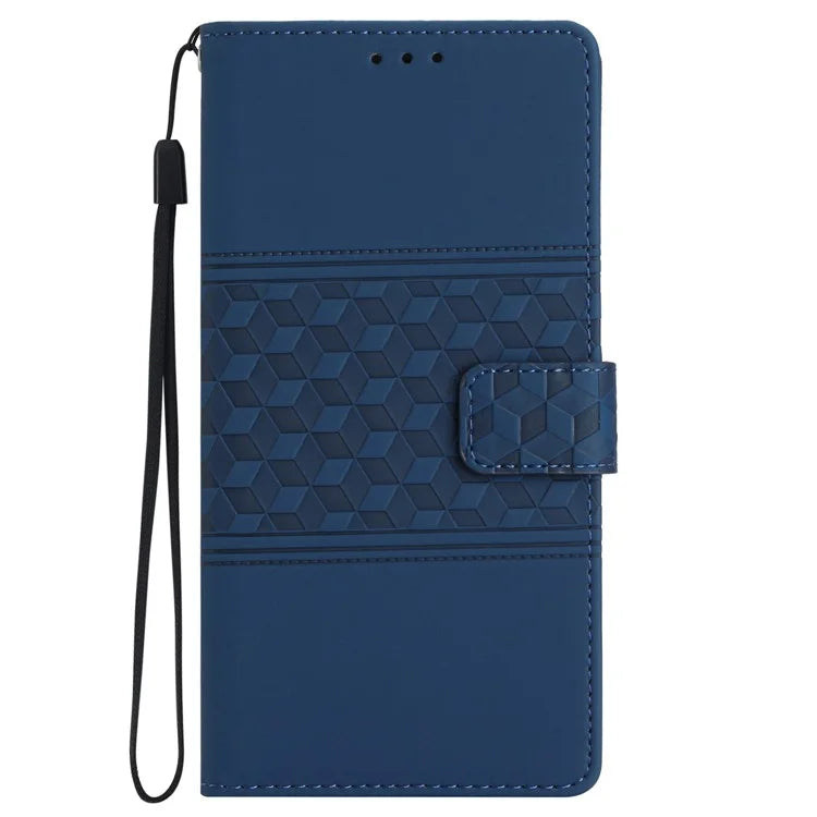 For Samsung Galaxy S24 Case Imprinted Rhombus Wallet Phone Cover