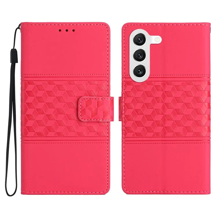 For Samsung Galaxy S24 Case Imprinted Rhombus Wallet Phone Cover