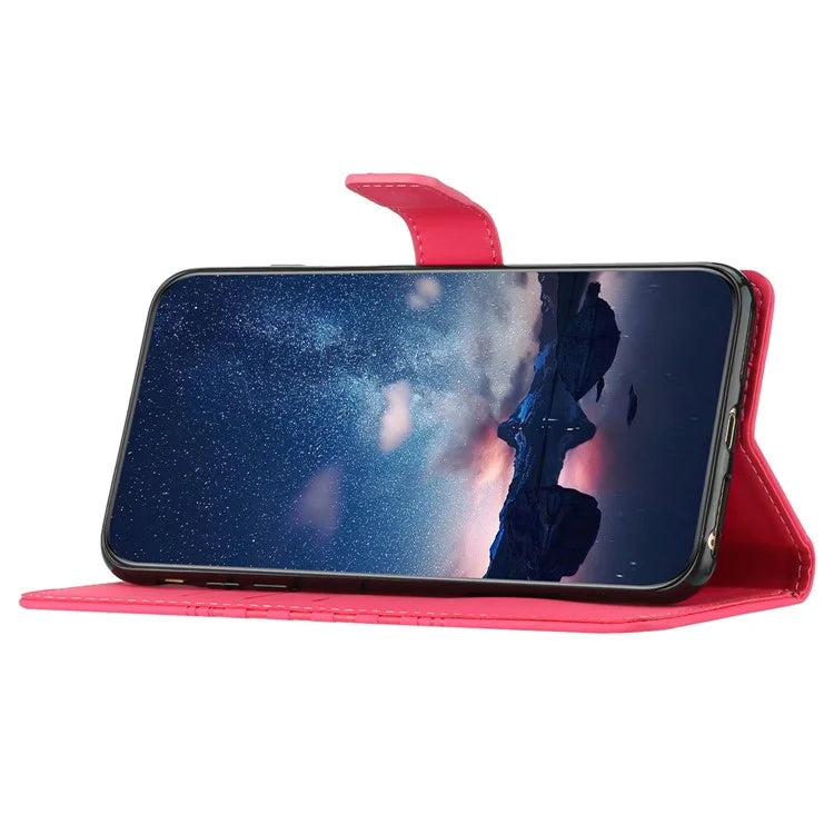 For Samsung Galaxy S24 Case Imprinted Rhombus Wallet Phone Cover