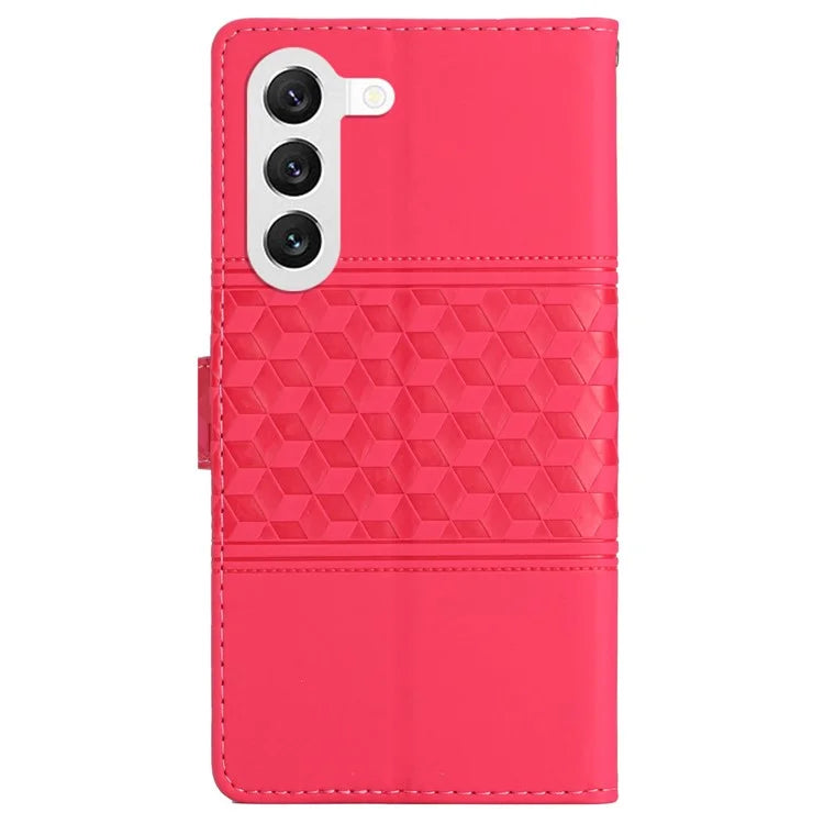 For Samsung Galaxy S24 Case Imprinted Rhombus Wallet Phone Cover