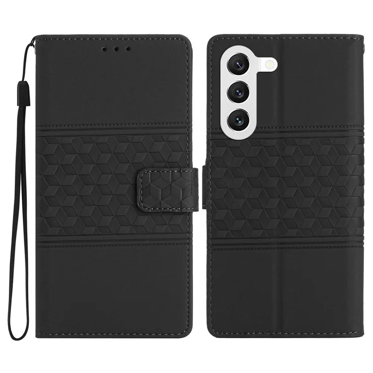 For Samsung Galaxy S24 Case Imprinted Rhombus Wallet Phone Cover