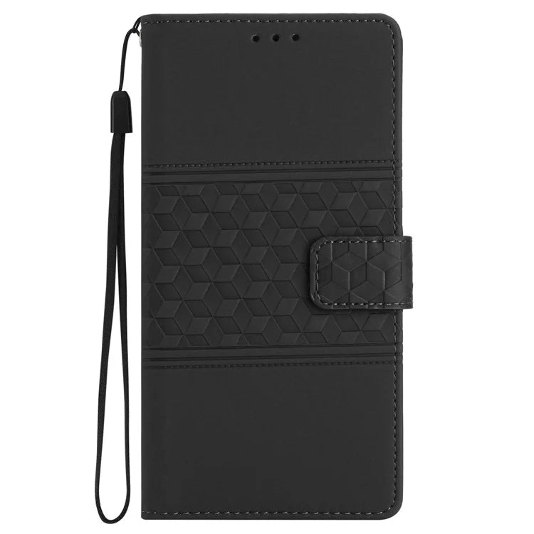 For Samsung Galaxy S24 Case Imprinted Rhombus Wallet Phone Cover