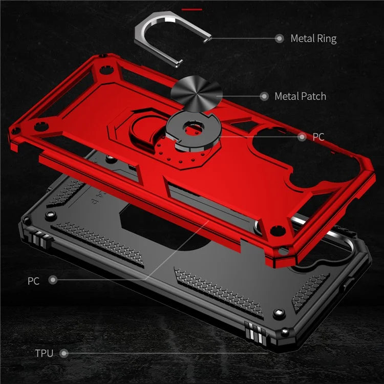 For Samsung Galaxy S24+ Case TPU+PC Phone Cover with Ring Kickstand