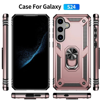 For Samsung Galaxy S24+ Case TPU+PC Phone Cover with Ring Kickstand