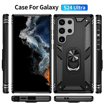 For Samsung Galaxy S24 Ultra Case TPU+PC Ring Kickstand Phone Back Shell